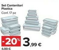 Carrefour Market Set Contenitori Plastica offerta
