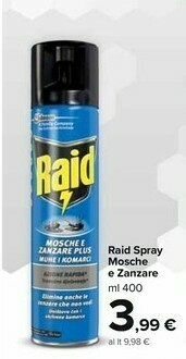 Carrefour Market Raid Spray Mosche E Zanzare offerta