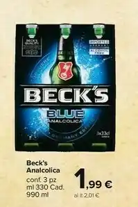 Carrefour Market Becks Beck's - Blue Non Alcoholic 330 G(ml) offerta