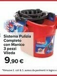 Carrefour Vileda Sistema Pulizia Completo Con Manico 3 Pezzi offerta