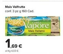 Carrefour Valfrutta Mais Cotti A Vapore 480 G(ml) offerta