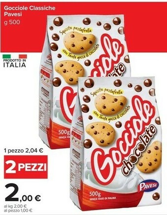 Carrefour Pavesi Gocciole Chocolate 500 G(ml) offerta