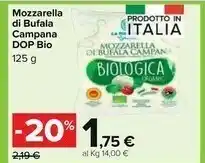 Carrefour Mozzarella Di Bufala Campana Dop Bio offerta