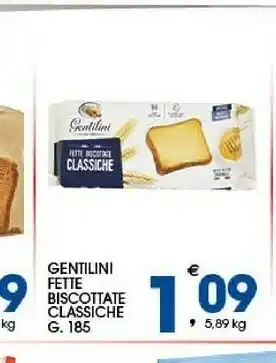 Sigma Gentilini Fette Biscottate Classiche 185 G offerta