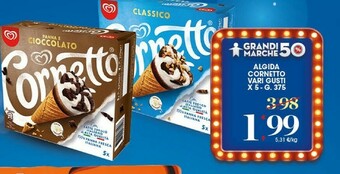 Sigma Algida Cornetto Panna E Cioccolato 375 G(ml) offerta