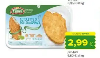 Tigre Fileni Cotolette Di Pollo Con Spinaci offerta