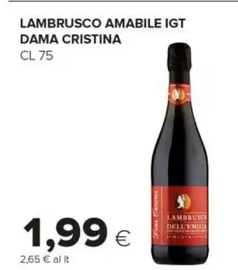 Tigre Dama Cristina Lambrusco Amabile IGT 750 Ml offerta