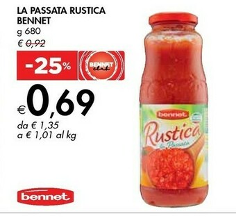 Bennet Bennet - Passata Di Pomodoro 680 G(ml) offerta