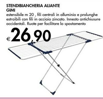Bennet Gimi Aliante Stendibiancheria Da Pavimento Acciaio Inossidabile offerta