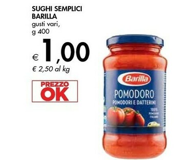 Bennet Barilla Sughi Semplici offerta
