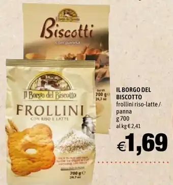 Hurrà Il Borgo del Biscotto frollini riso-latte/panna 700 g offerta