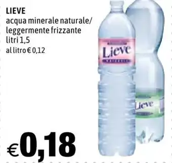 Hurrà Lieve Acqua minerale naturale/leggermente frizzante 1,5 litri offerta