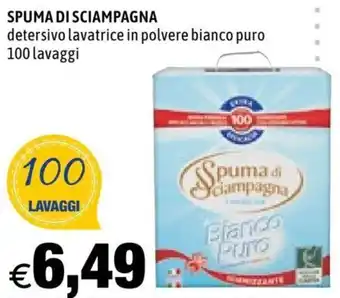 Spuma di Sciampagna detersivo lavatrice in polvere bianco puro 100 lavaggi