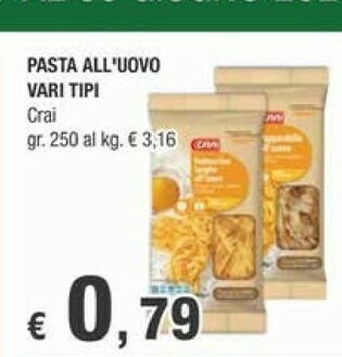 Crai Pasta all'uovo offerta