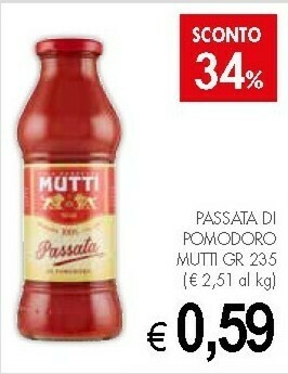 Crai Mutti Passata di pomodoro offerta