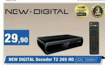 New Digital Decoder T2 265 Hd/cod T2265h