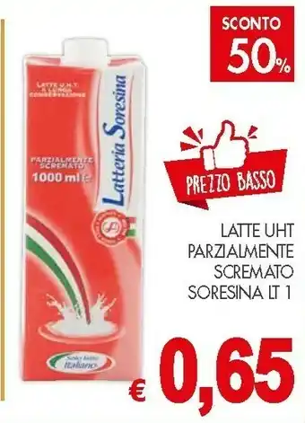 Crai Latteria Soresina Latte Fresco Parzialmente Scremato 1000 G(ml) offerta