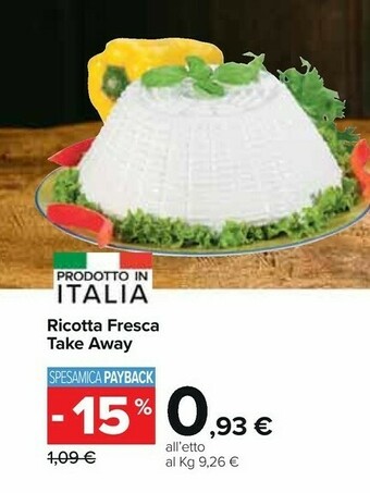 Carrefour Market Carrefour Ricotta Fresca Take Away offerta