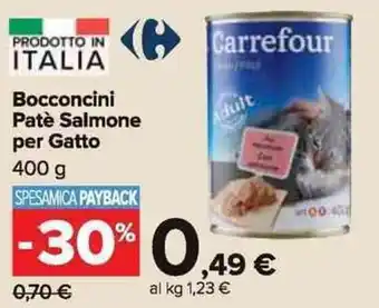 Carrefour Market Carrefour Bocconcini Patè Salmone per Gatto 400 g offerta