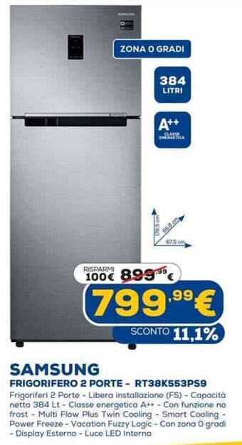 Euronics SAMSUNG Frigorifero 2 Porte - RT38K553PS9 offerta