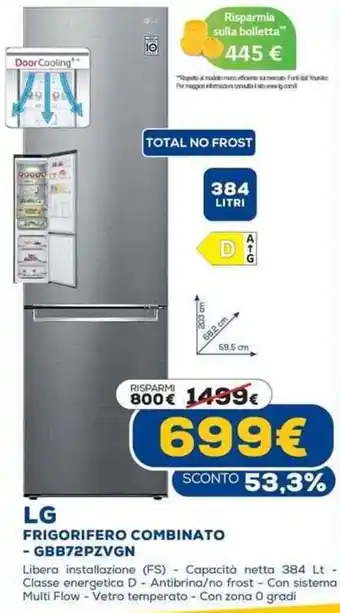 Euronics LG Frigorifico Combinato -GBB72PZVGN offerta