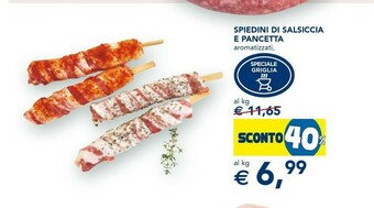 Esselunga Spiedini Di Salsiccia E Pancetta offerta
