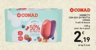Conad Conad - Sorbetti Ai Frutti Di Bosco 330 G(ml) offerta