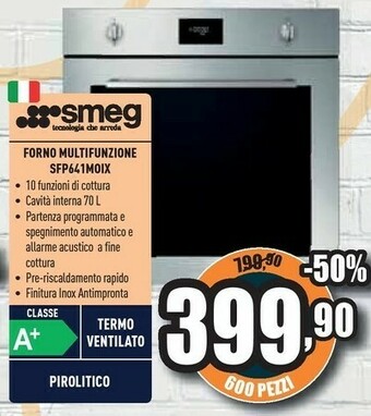Unieuro Smeg Forno Multifunzione SFP641MOIX offerta
