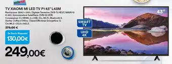 Ipercoop Xiaomi TV MI LED TV P1 43" L43M offerta