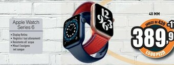 Unieuro Apple Watch Series 6 40 Mm OLED Blu GPS (satellitare) offerta