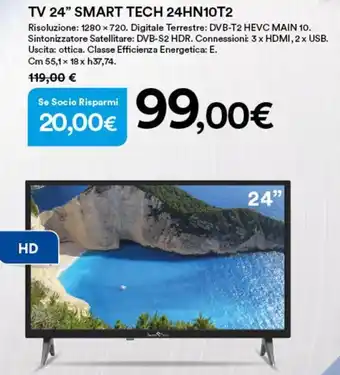 Ipercoop Smart Tech TV 24" 24HN10T2 offerta