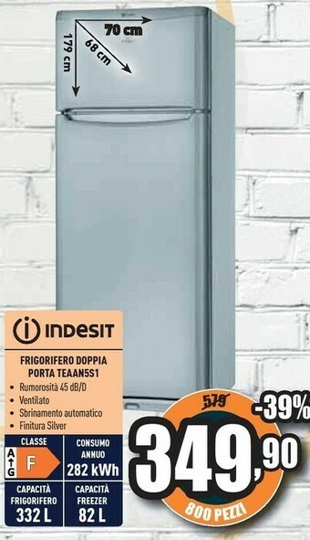 Unieuro Indesit TEAAN 5 S 1 Frigorifero Con Congelatore Libera Installazione 415 L F Argento offerta