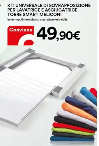 Ipercoop Kit Universale di Sovrapposizione per Lavatrice e Asciugatrice Torre Smart Meliconi offerta