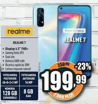 Unieuro Realme 7 16,5 Cm (6.5") 8 GB 128 GB Doppia SIM 4G USB Tipo-C Bianco Android 10.0 5000 MAh offerta