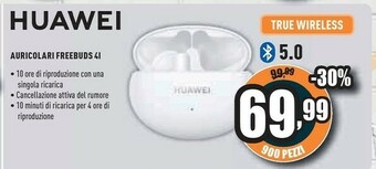 Unieuro Huawei FreeBuds 4i Cuffia Auricolare Bluetooth Bianco offerta