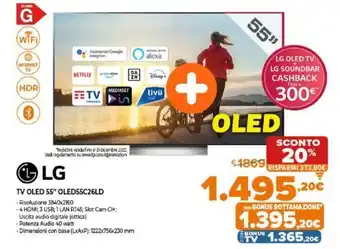 Expert LG TV OLED 55" OLED55C26LD offerta