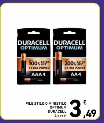 Spazio Conad Pile stilo o ministilo optimum duracell offerta