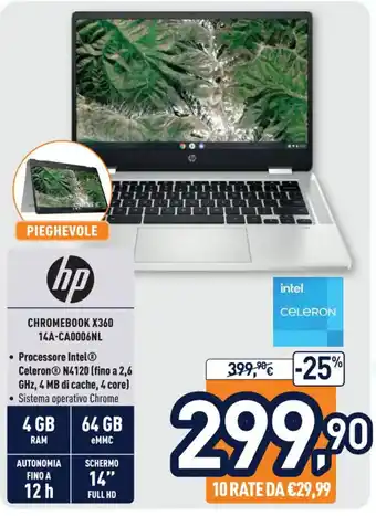 Unieuro HP Chromebook X360 14A-CA0006NL offerta