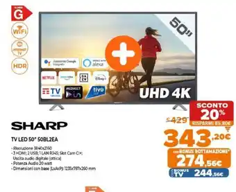 Expert Sharp TV LED 50" 50BL2EA offerta