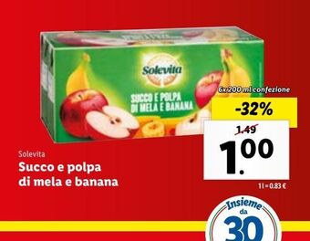Lidl Succo e polpa di mela e banana offerta