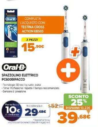 Expert Oral-B Spazzolino Elettrico PC600BIPACCO offerta