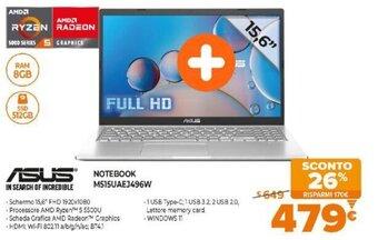 Expert Asus Notebook M515UAEJ496W offerta
