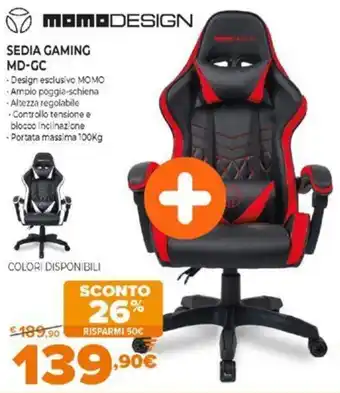 Expert Mama Design Sedia Gaming MD-GC offerta