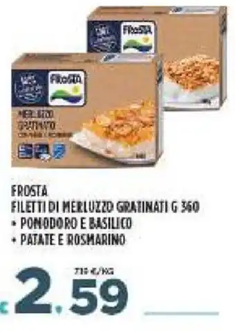 Deco Supermercati Frosta Filetti di Merluzzo Gratinati 340 g offerta