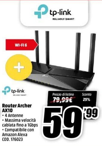 MediaWorld tp-link Router Archer AX10 offerta
