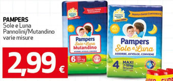 Ipercoop Pampers Sole e Luna pannolini/mutandino varie misure offerta