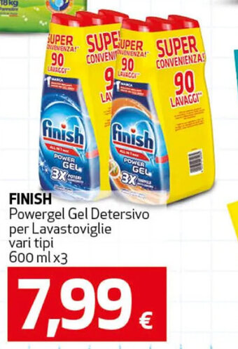 Ipercoop Finish Powergel Gel Detersivo per lavastoviglie 600 ml x 3 offerta