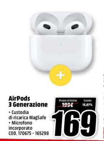 MediaWorld Airpods 3 Generazione offerta