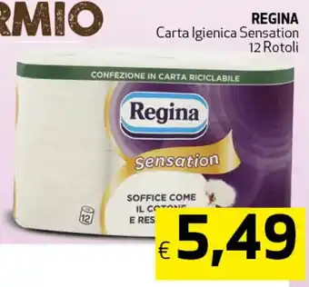 Ipercoop Regina Carta Igienica Sensation 12 Rotoli offerta