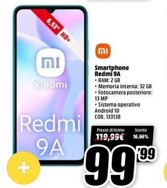 MediaWorld Redmi Smartphone 9A offerta